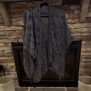 Dark Blue Paisley Kimono